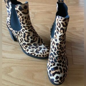 Cheetah print Faux Fur Booties